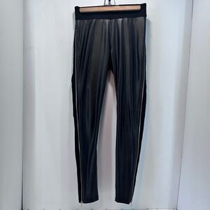 Nygard Slims Women's Leggings Small Black Faux Leather Zip‎